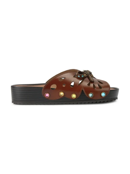 Zdjęcie produktu Kurt Geiger London klapki damskie skórzane Boho Butterfly Flat brązowy