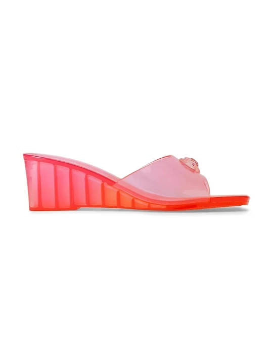 Zdjęcie produktu Kurt Geiger London klapki na koturnie damskie Maddison Wedge Mule pomarańczowy