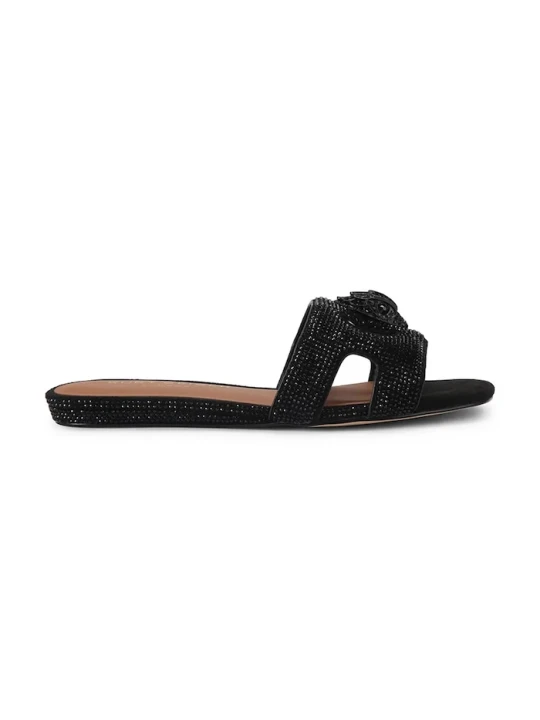 Zdjęcie produktu Kurt Geiger London klapki na płaskim obcasie damskie Eagle Cut Out Flat Sdl czarny