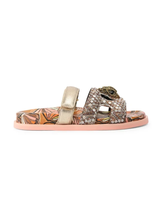 Zdjęcie produktu Kurt Geiger London klapki na płaskim obcasie damskie Eagle Cut Out Sandal brązowy