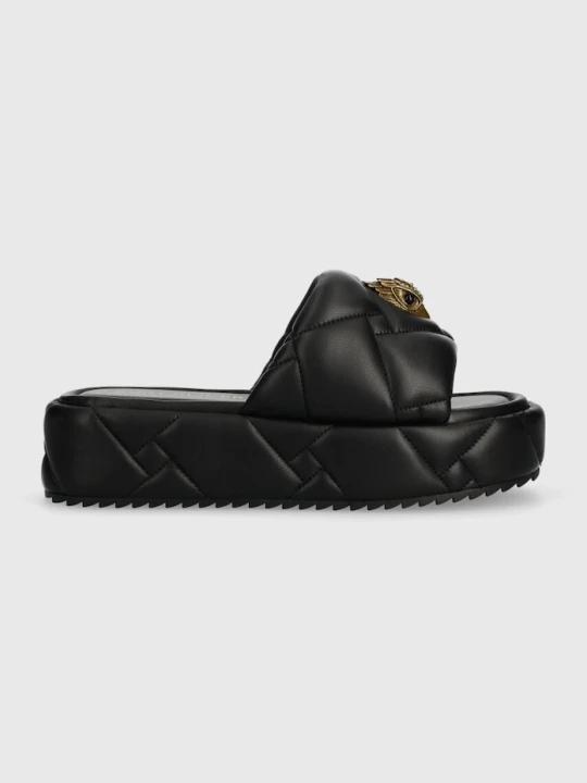 Zdjęcie produktu Kurt Geiger London klapki skórzane Kensington Puff Flatform czarny