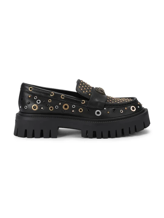 Zdjęcie produktu Kurt Geiger London mokasyny damskie skórzane Studded Chunky Loafer czarny