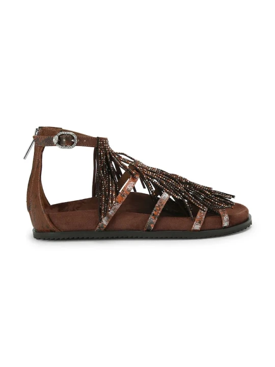 Zdjęcie produktu Kurt Geiger London sandały damskie Fringe Flat Sandal brązowy