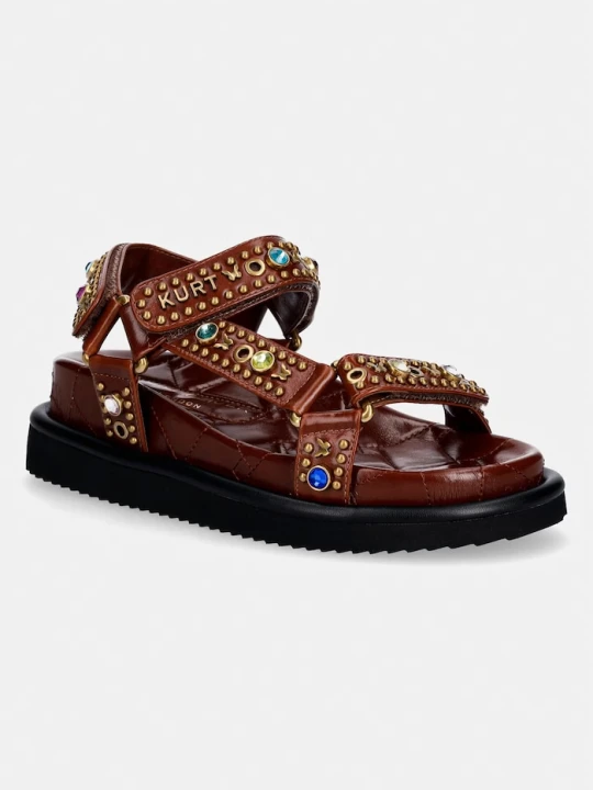 Zdjęcie produktu Kurt Geiger London sandały damskie skórzane Orson Sandal brązowy