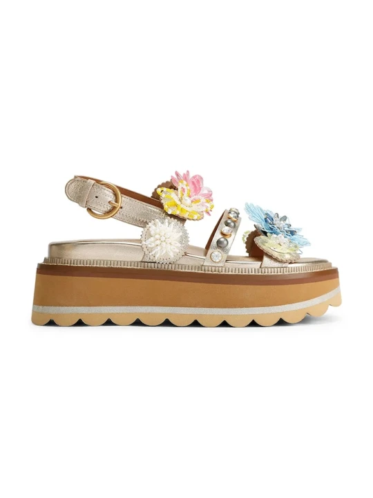 Zdjęcie produktu Kurt Geiger London sandały na platformie damskie skórzane Octavia Sling Flatform złoty