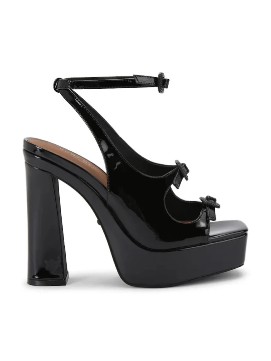 Zdjęcie produktu Kurt Geiger London sandały na wysokim obcasie skórzane Buckle Platform Sdl czarny