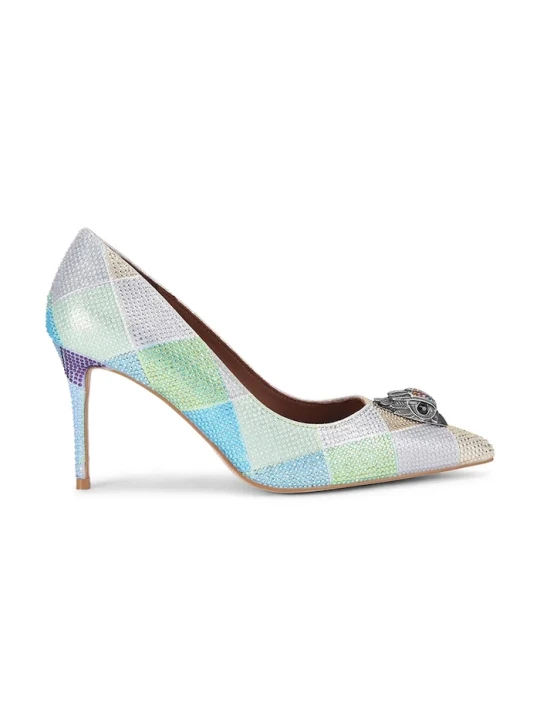 Zdjęcie produktu Kurt Geiger London szpilki skórzane Belgravia Eagle Court srebrny