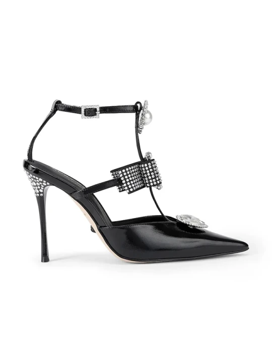 Zdjęcie produktu Kurt Geiger London szpilki skórzane Bow Point Gladiator Court czarny