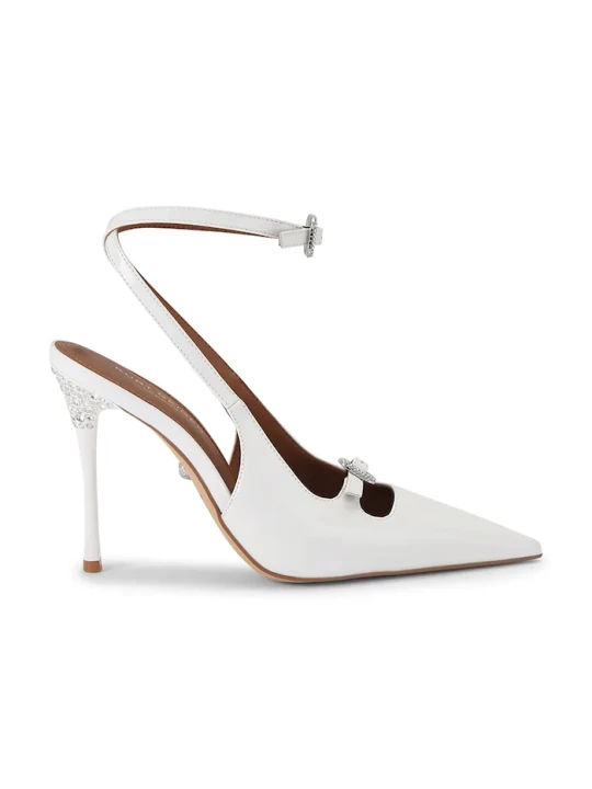 Zdjęcie produktu Kurt Geiger London szpilki skórzane Buckle Point Court White