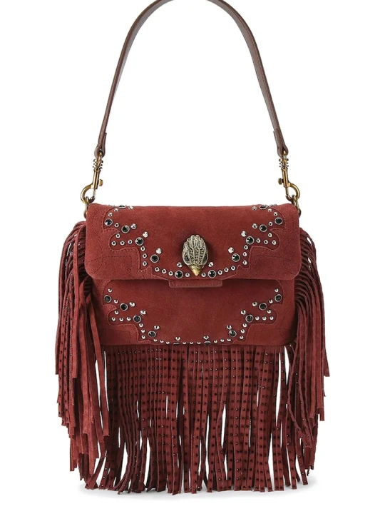 Zdjęcie produktu Kurt Geiger London torebka crossbody damska zamszowa OXFORD bordowy