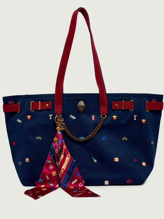 Zdjęcie produktu Kurt Geiger Shopperka + apaszka Sloane granatowy