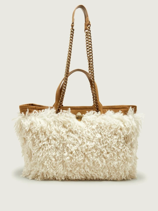 Zdjęcie produktu Kurt Geiger Shopperka Hoxton | zamsz | shearling kremowy
