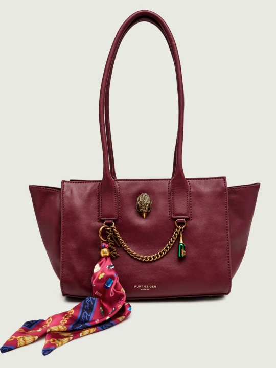 Zdjęcie produktu Kurt Geiger Skórzana shopperka + apaszka The Sloane bordowy