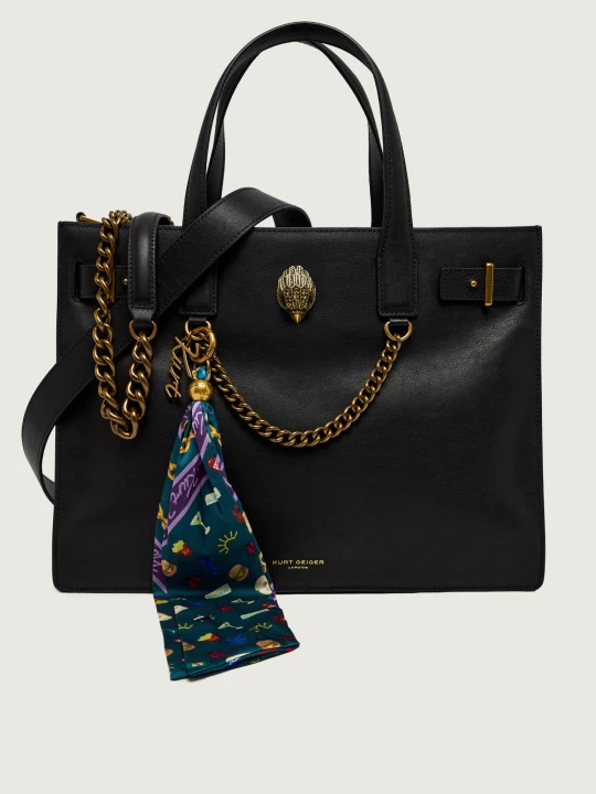 Zdjęcie produktu Kurt Geiger Skórzana shopperka + apaszka The Sloane czarny