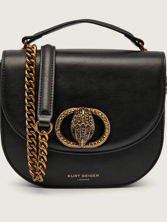 Zdjęcie produktu Kurt Geiger Skórzana torebka na ramię 690-CHELSEA SADDLE czarny