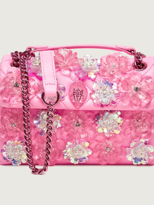 Zdjęcie produktu Kurt Geiger Skórzana torebka na ramię KENSINGTON FLOWER różowy