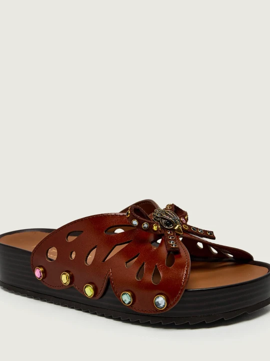 Zdjęcie produktu Kurt Geiger Skórzane klapki BOHO BUTTERFLY brązowy