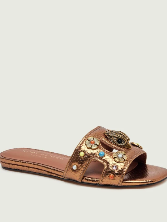 Zdjęcie produktu Kurt Geiger Skórzane klapki EAGLE złoty