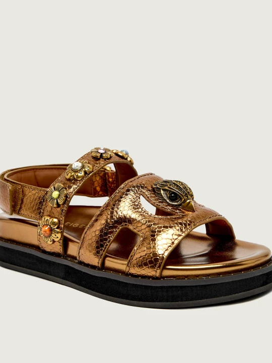 Zdjęcie produktu Kurt Geiger Skórzane sandały EAGLE złoty