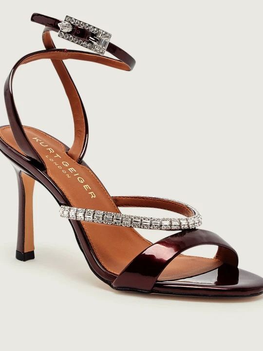 Zdjęcie produktu Kurt Geiger Skórzane sandały na szpilce CRYSTAL bordowy