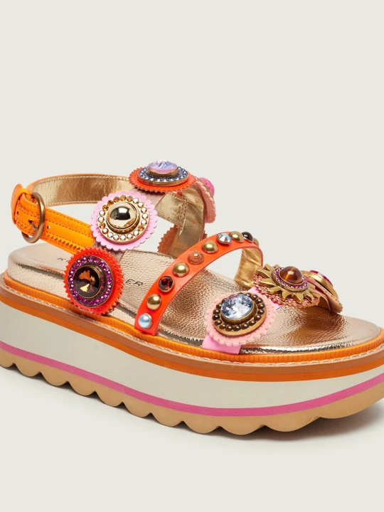 Zdjęcie produktu Kurt Geiger Skórzane sandały OCTAVIA pomarańczowy