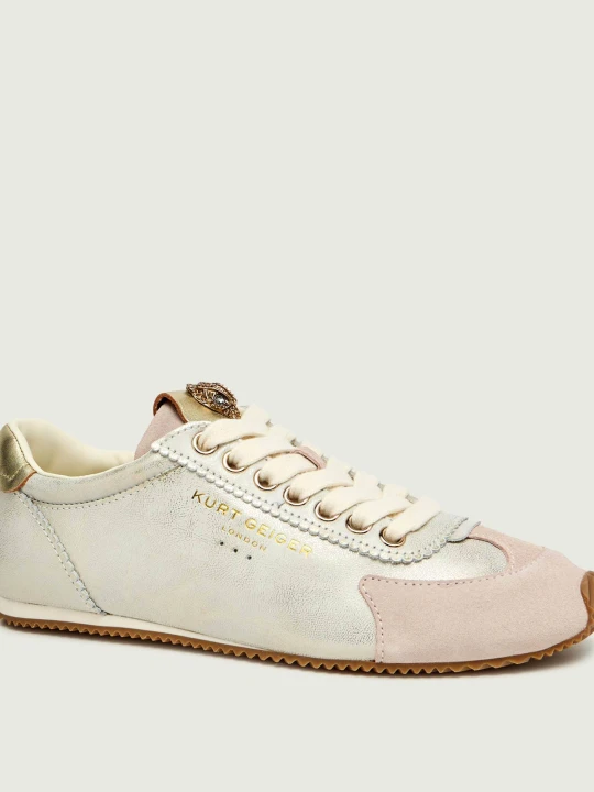 Zdjęcie produktu Kurt Geiger Skórzane sneakersy ISLINGTON | zamsz szary