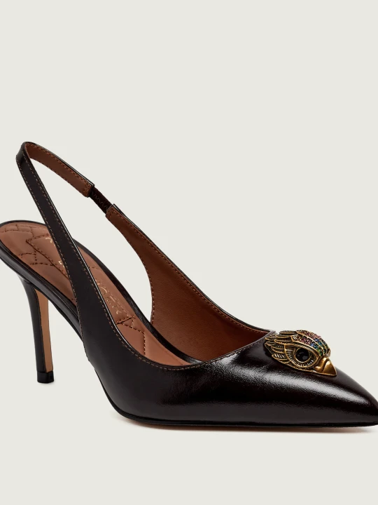 Zdjęcie produktu Kurt Geiger Skórzane szpilki Belgravia High Sling brązowy