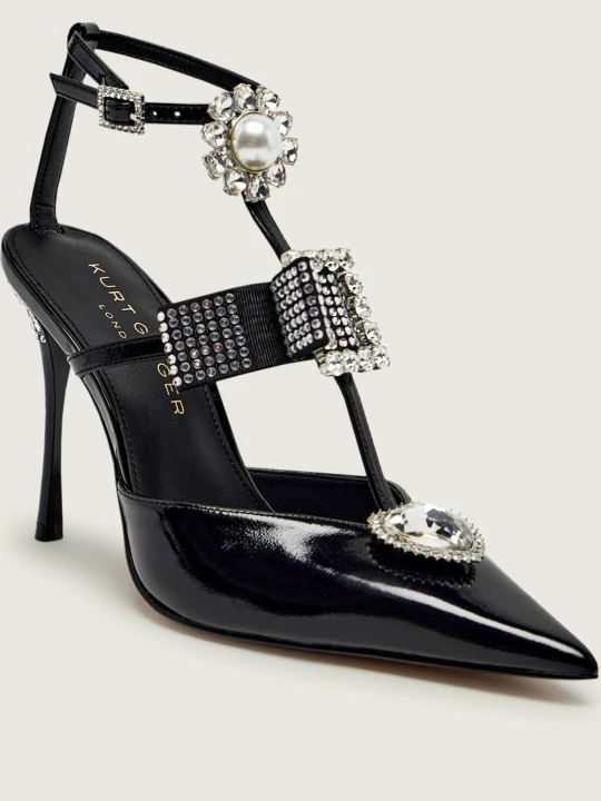 Zdjęcie produktu Kurt Geiger Skórzane szpilki BOW POINT czarny
