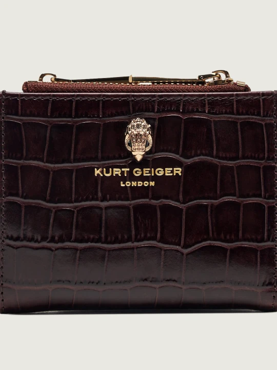 Zdjęcie produktu Kurt Geiger Skórzany portfel Mini Purse Shoreditch brązowy