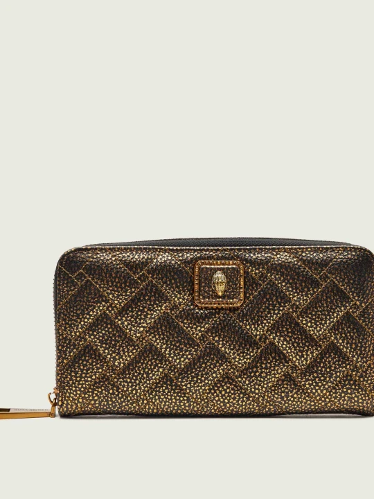 Zdjęcie produktu Kurt Geiger Skórzany portfel PIMLICO ZIP AROUND złoty
