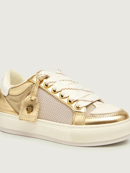 Zdjęcie produktu Kurt Geiger Sneakersy SOUTHBANK TAG | z dodatkiem skóry złoty