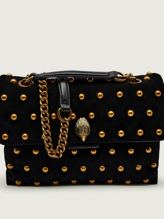 Zdjęcie produktu Kurt Geiger Torebka na ramię LG KENSINGTON STUDS | zamsz czarny