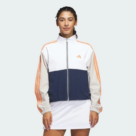 Zdjęcie produktu Kurtka Beyond The Course Twistweave ze wzorem z blokami kolorów i suwakiem na całej długości Adidas