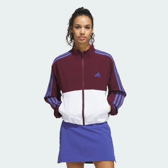 Zdjęcie produktu Kurtka Beyond The Course Twistweave ze wzorem z blokami kolorów i suwakiem na całej długości Adidas