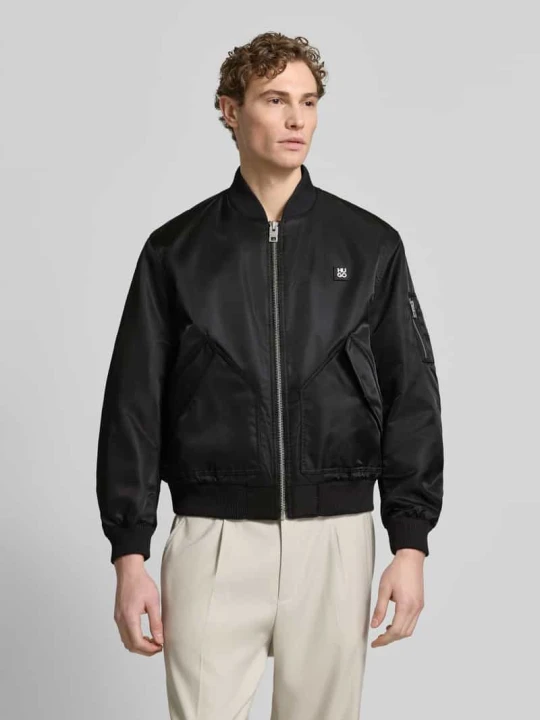 Zdjęcie produktu Kurtka bomber w kroju regular fit z aplikacją z logo model 'Badam2611' Hugo Czarny