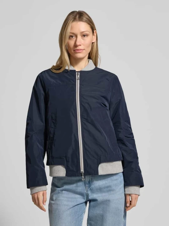 Zdjęcie produktu Kurtka bomber z dwukierunkowym zamkiem błyskawicznym Amber & June Granatowy