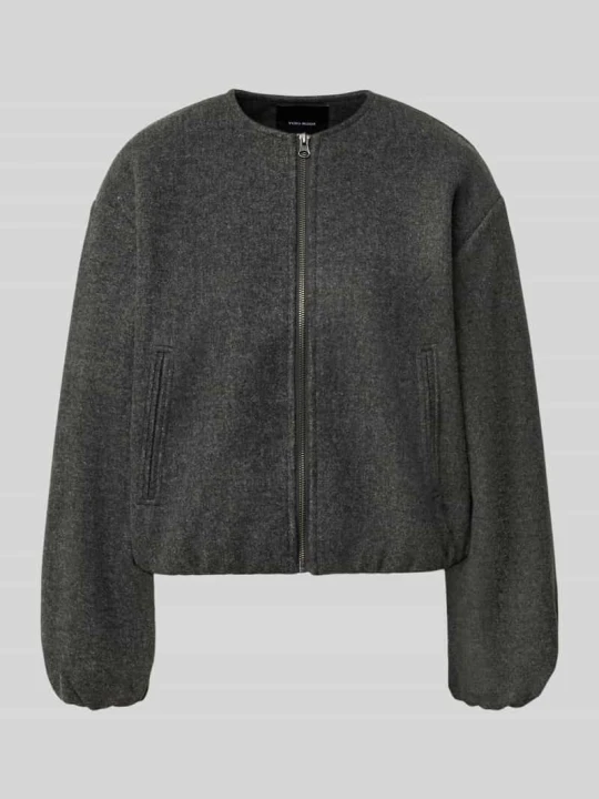 Zdjęcie produktu Kurtka bomberka w optyce filcu, krój regular fit, model 'CHLOE' Vero Moda Ciemnoszary melanż