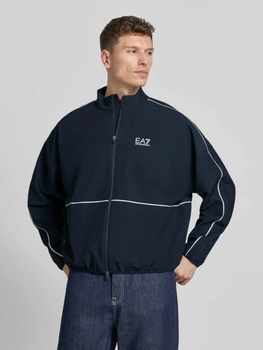 Zdjęcie produktu Kurtka bomberka ze stójką i nadrukiem logo EA7 Emporio Armani Ciemnoniebieski