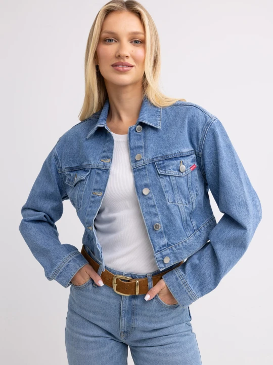 Zdjęcie produktu kurtka damska jeansowa krótka niebieska maddie 175 Big Star