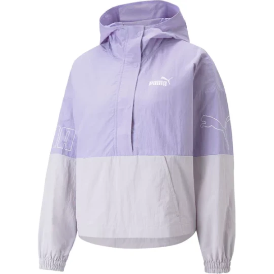 Zdjęcie produktu Kurtka damska Power Hooded 1 / 2 Zip Windbreaker Puma Fioletowy