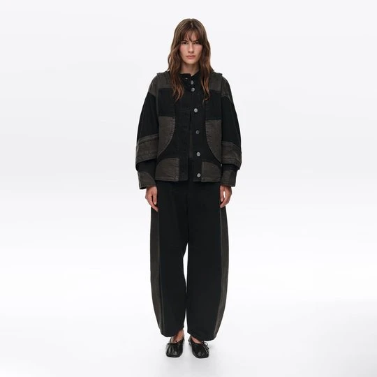 Zdjęcie produktu Kurtka denim oversize dwukolorowa BIMBA Y LOLA czarny