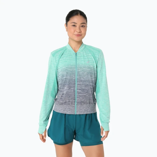 Zdjęcie produktu Kurtka do biegania damska ASICS Nagino Run Seamless aurora green / blue expanse