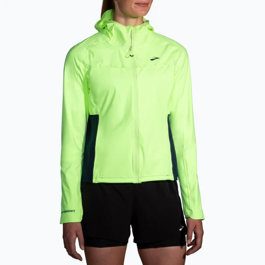 Zdjęcie produktu Kurtka do biegania damska Brooks High Point Waterproof lime / navy Zielony