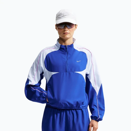 Zdjęcie produktu Kurtka do biegania damska Nike Tempo Dri-FIT 1 / 2-Zip old royal / football grey / pink rise Niebieski