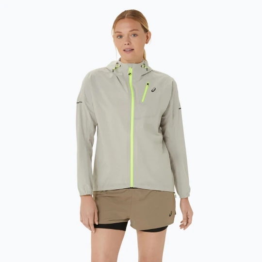 Zdjęcie produktu Kurtka do biegania damska ASICS Fujitrail Waterproof oatmeal Szary