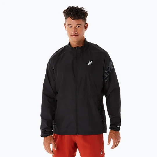 Zdjęcie produktu Kurtka do biegania męska ASICS Icon performance black / stadium orange