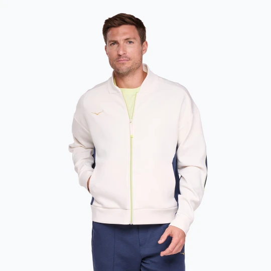 Zdjęcie produktu Kurtka do biegania męska HOKA Kaitoro Knit alabaster / versity navy Biały