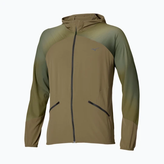 Zdjęcie produktu Kurtka do biegania męska Mizuno Active Alpha Hooded Jacket martini olive Zielony