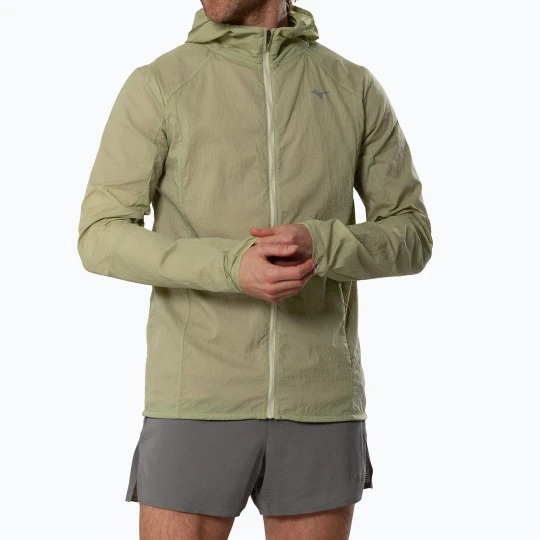 Zdjęcie produktu Kurtka do biegania męska Mizuno Tech Light Hooded elm Zielony
