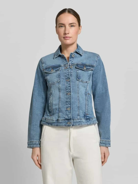 Zdjęcie produktu Kurtka dżinsowa o kroju slim fit z mieszanki bawełny Tom Tailor Jeansowy niebieski